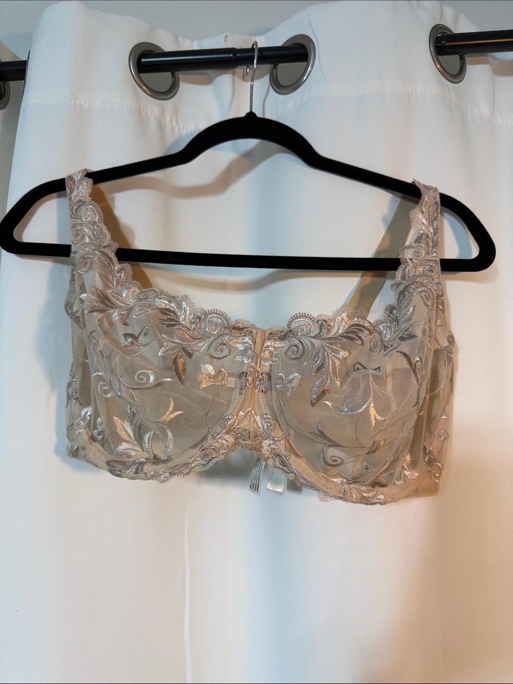 Soma Embroidered Sheer Underwire Bra in Nude Beige